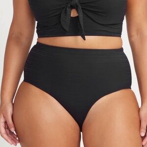 ArteSands Body Shaping High Waisted Full Coverage Swim Bottoms Black Size 12 NWT